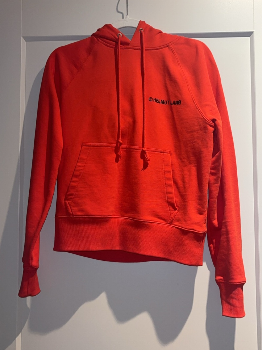 Helmut Lang Red Pullover Hoodie and Matching Shorts Set - Picture 2 of 10